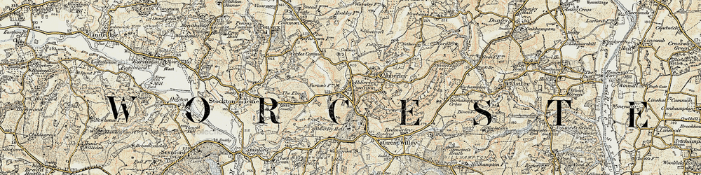 Old map of Abberley in 1901-1902