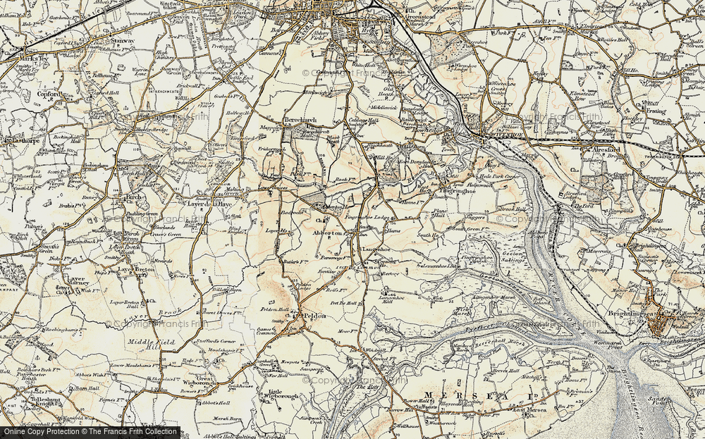 Old Map of Historic Map covering Abberton Manor in 1898-1899