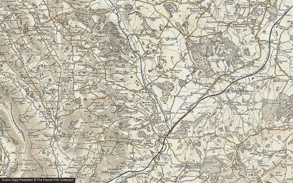 Old Map of Abbey Dore, 1900 in 1900