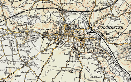 Old map of Abbey Field in 1898-1899