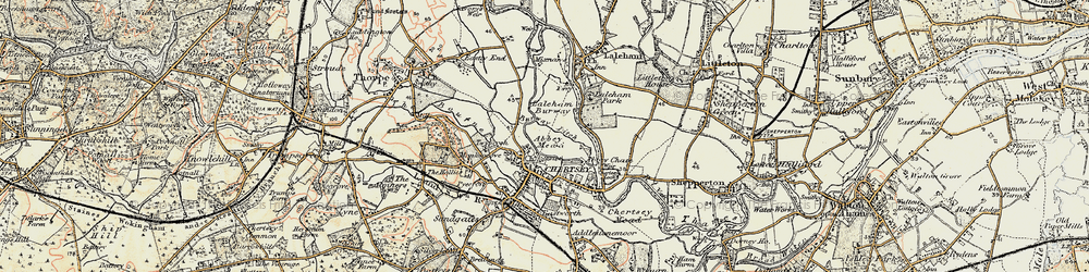 Old map of Abbey Mead in 1897-1909