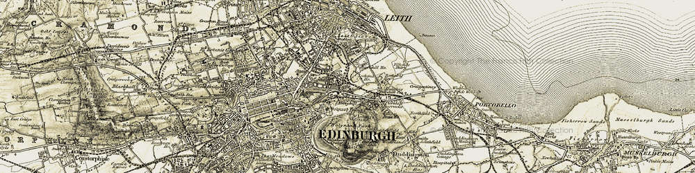 Old map of Abbeyhill in 1903-1906