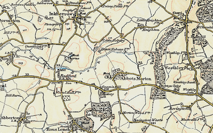 Old map of Abbots Morton in 1899-1902