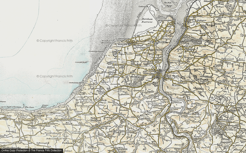Old Map of Abbotsham, 1900 in 1900
