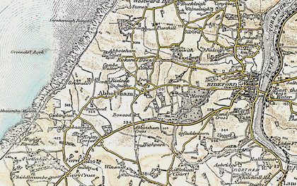 Old map of Abbotsham Cross in 1900