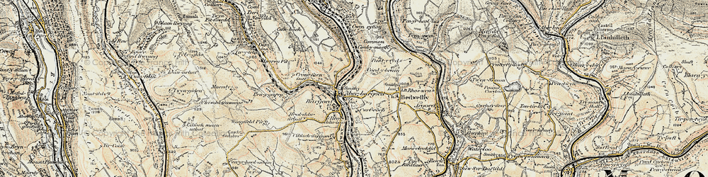 Old map of Aberbargoed in 1899-1900