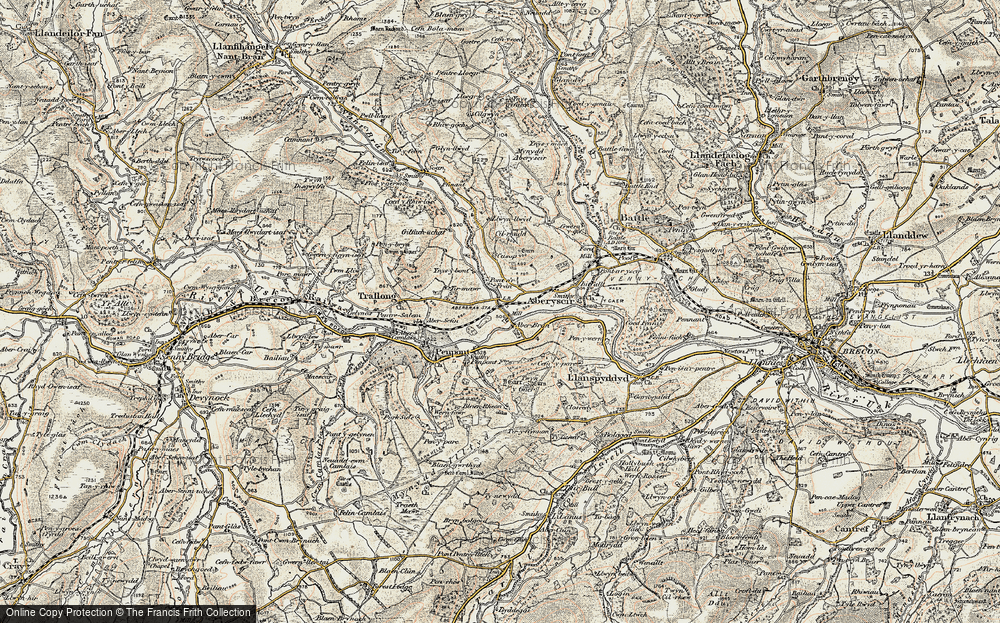 Old Map of Aberbran, 1900-1901 in 1900-1901