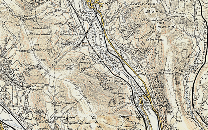 Old map of Cefn Pennar in 1899-1900