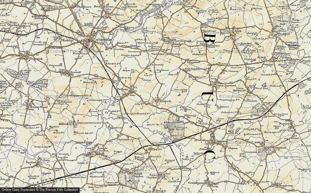 Old Map of Adstock, 1898 in 1898
