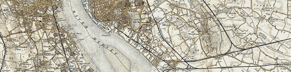 Old map of Aigburth in 1902-1903