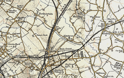 Old map of Aintree Sta in 1902-1903