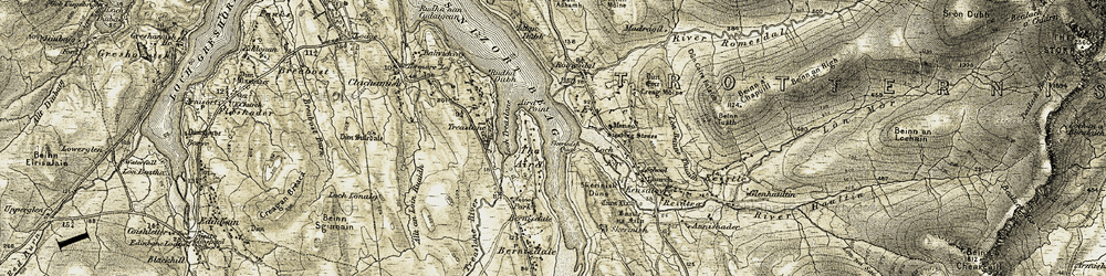Old map of Aird, The in 1909