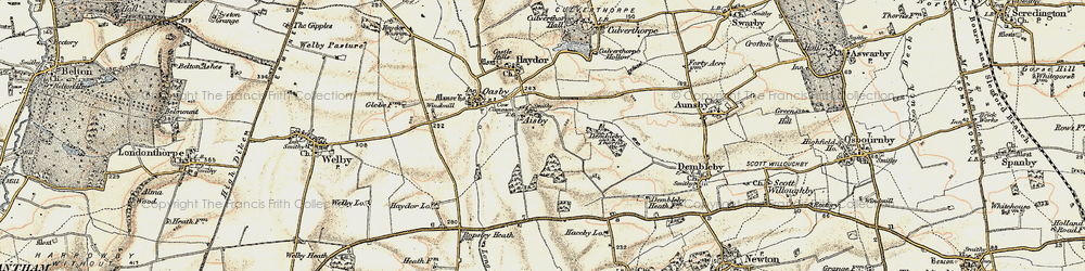 Old map of Aisby in 1902-1903