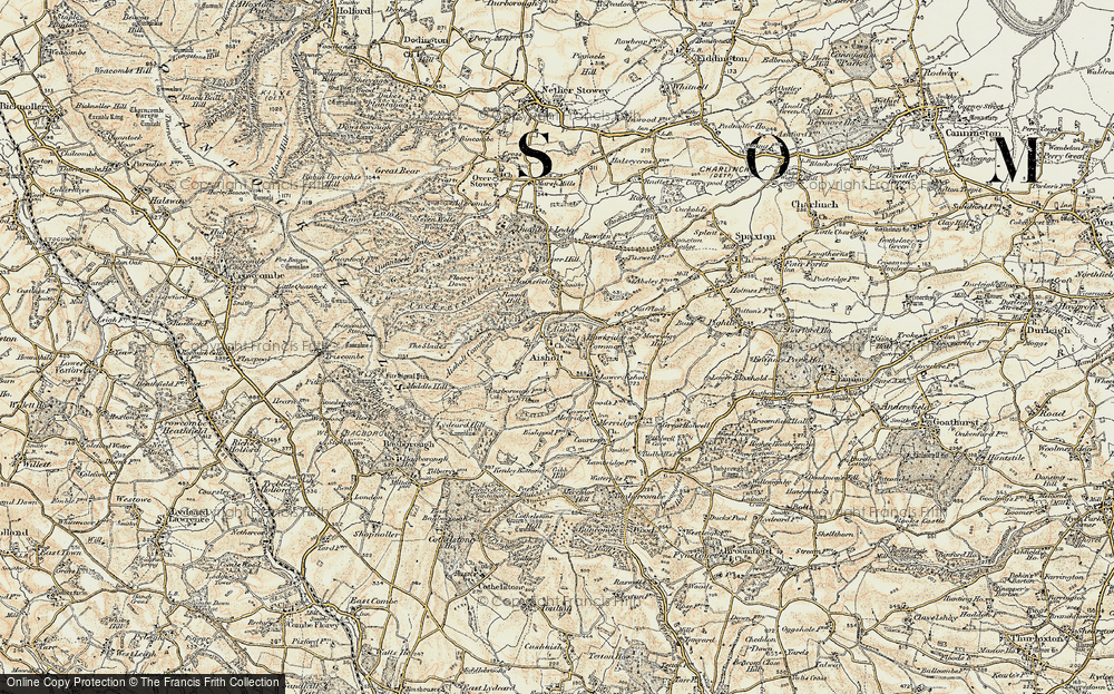 Old Map of Historic Map covering Aisholt Common in 1898-1900