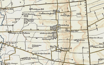 Old map of Aisthorpe in 1902-1903