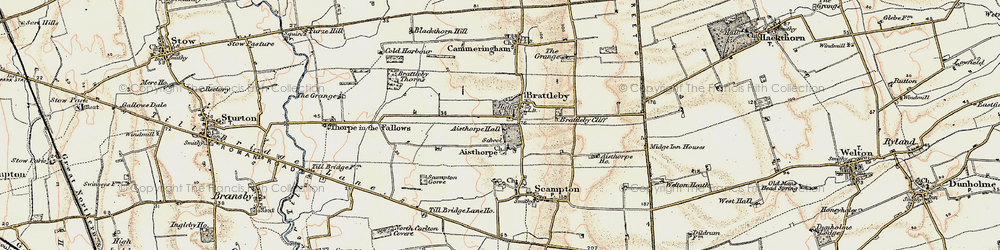 Old map of Brattleby Thorns in 1902-1903