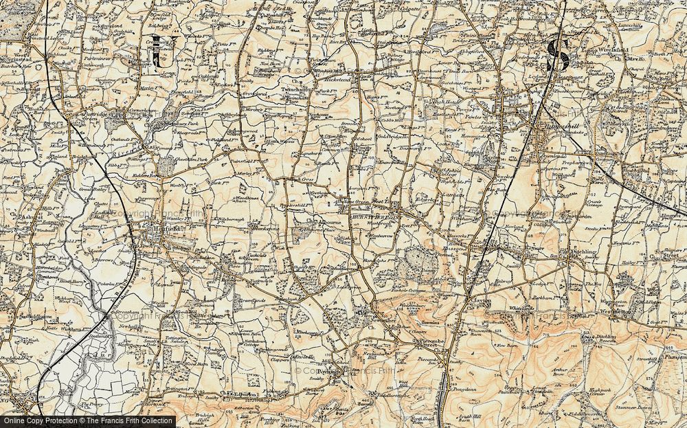 Old Map of Historic Map covering Albourne Place in 1898