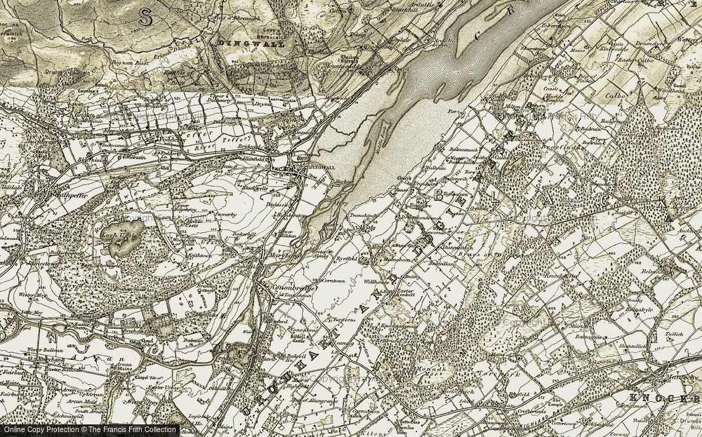 Old Map of Alcaig, 1911-1912 in 1911-1912
