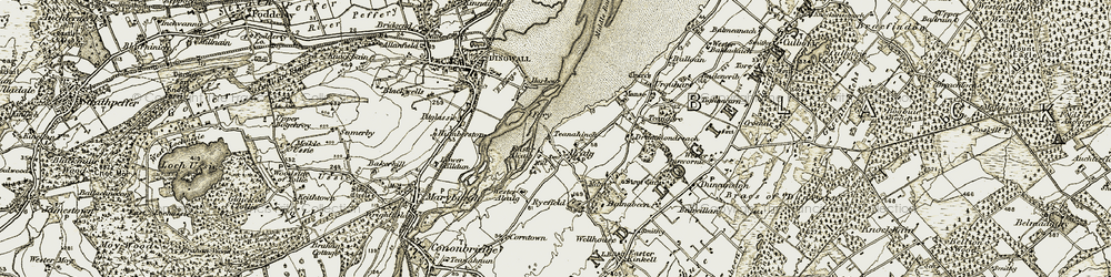 Old map of Tighnahinch in 1911-1912