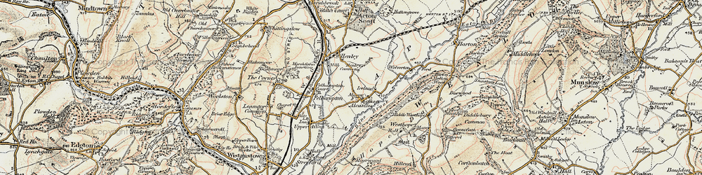 Old map of Alcaston in 1902-1903