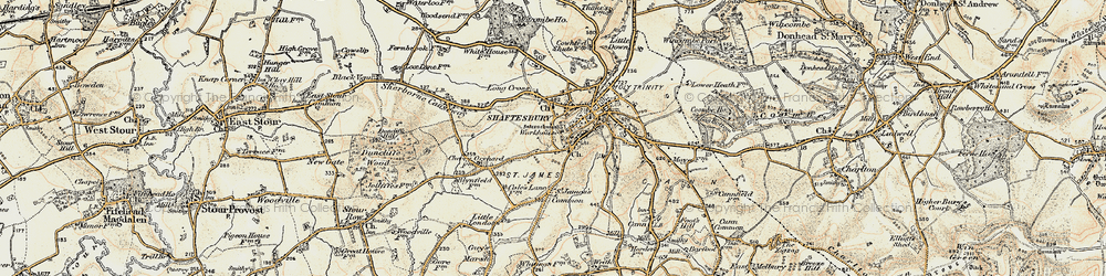 Old map of Alcester in 1897-1909