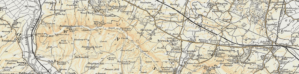 Old map of Alciston in 1898
