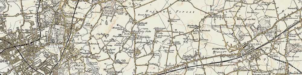 Old map of Aldborough Hatch in 1897-1898