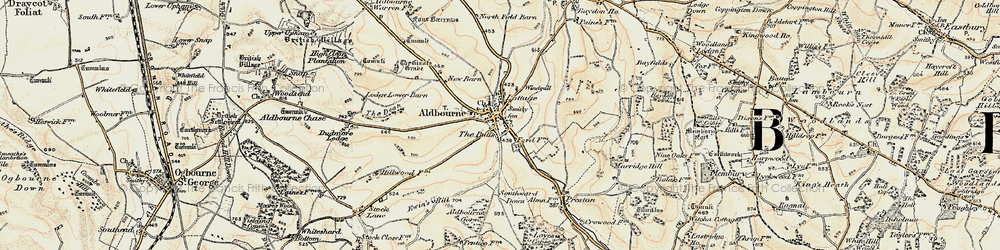 Old map of Aldbourne in 1897-1899