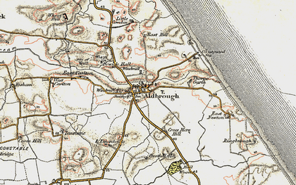 Old map of Aldbrough in 1903-1908