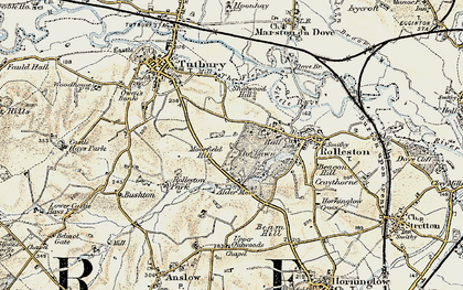 Old map of Alder Moor in 1902