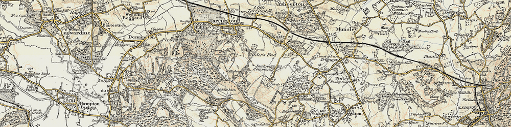 Old map of Alder's End in 1899-1901