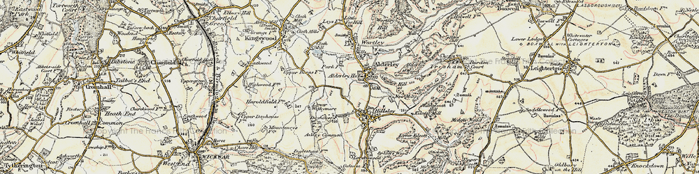 Old map of Alderley Wood in 1898-1899