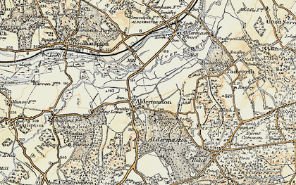 Old map of Aldermaston in 1897-1900