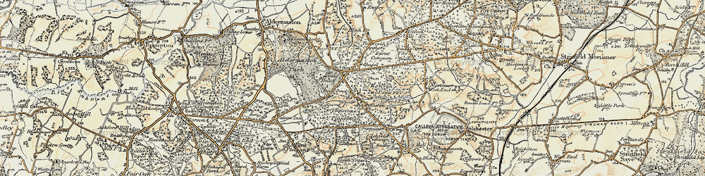 Old map of Aldermaston Soke in 1897-1900