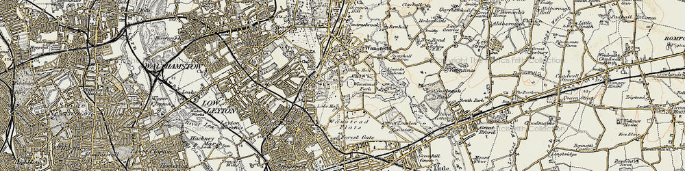 Old map of Aldersbrook in 1897-1898