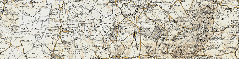 Old map of Aldersey Green in 1902-1903