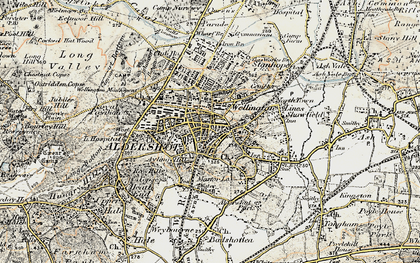 Old map of Aldershot in 1898-1909