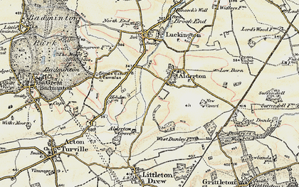Old map of Alderton in 1898-1899