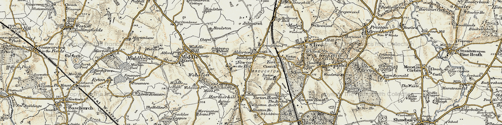 Old map of Alderton in 1902