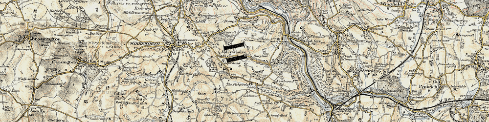 Old map of Alderwasley Hall (School) in 1902