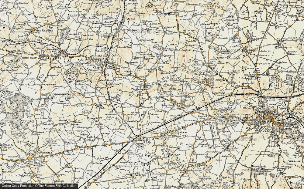 Old Map of Aldham, 1898-1899 in 1898-1899