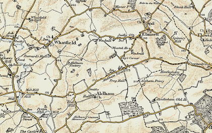 Old map of Aldham in 1898-1901