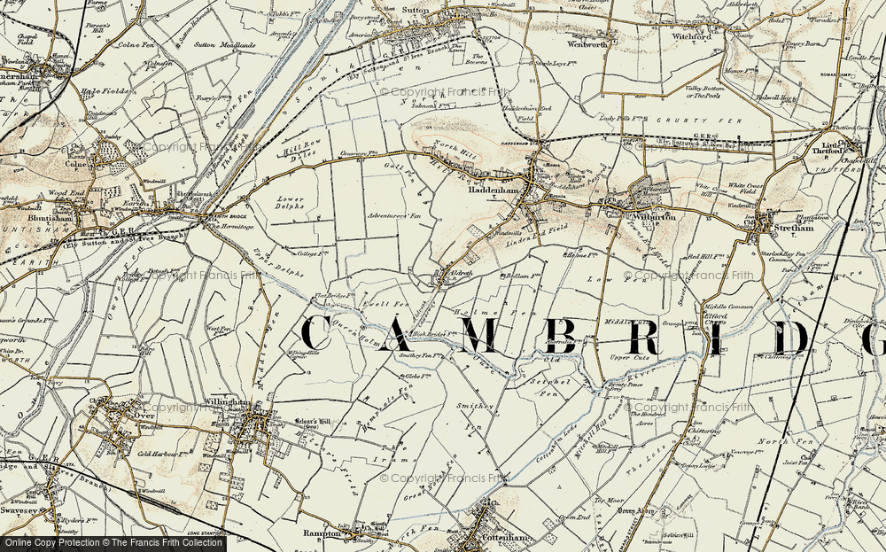 Old Map of Historic Map covering Adventurers' Fen in 1901