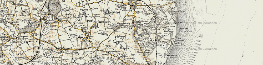 Old map of Aldringham in 1898-1901