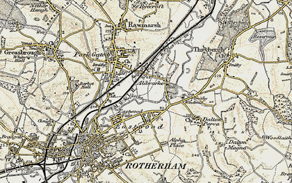 Old map of Aldwarke in 1903