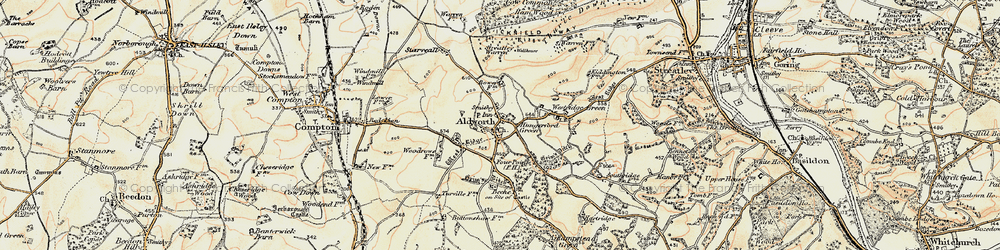Old map of Aldworth in 1897-1900