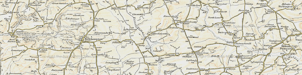 Old map of Alfardisworthy in 1900