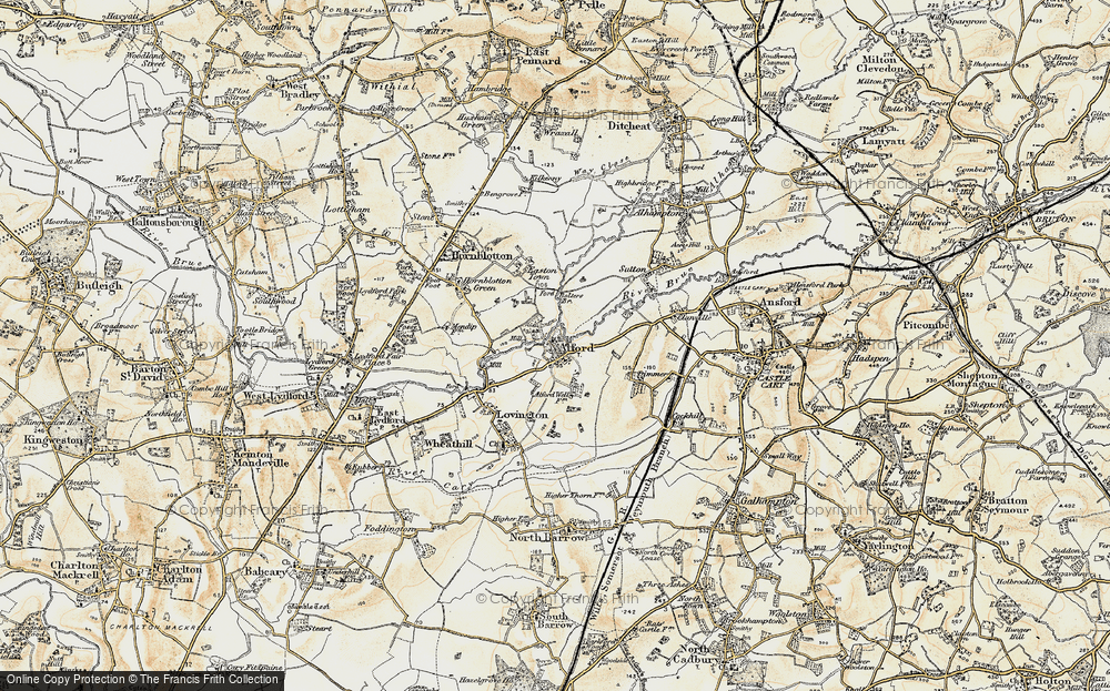 Old Map of Historic Map covering Bolter's Bridge in 1899