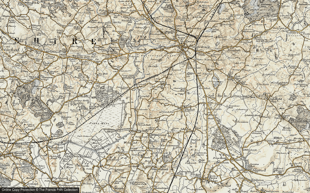 Old Map of Historic Map covering Alkington Grange in 1902