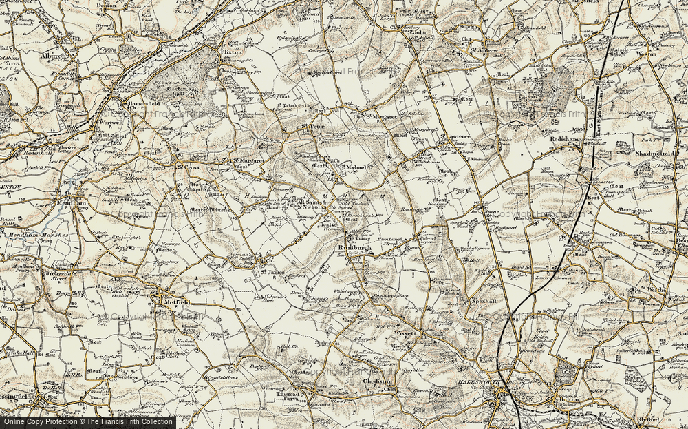 Old Map of All Saints South Elmham, 1901-1902 in 1901-1902